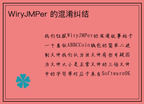 WiryJMPer 的混淆纠结 